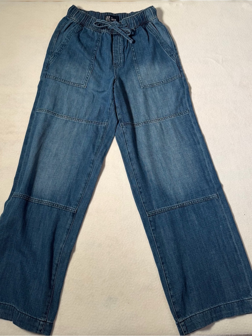 Gap Women’s Blue Relaxed Wide-Leg Denim Jeans